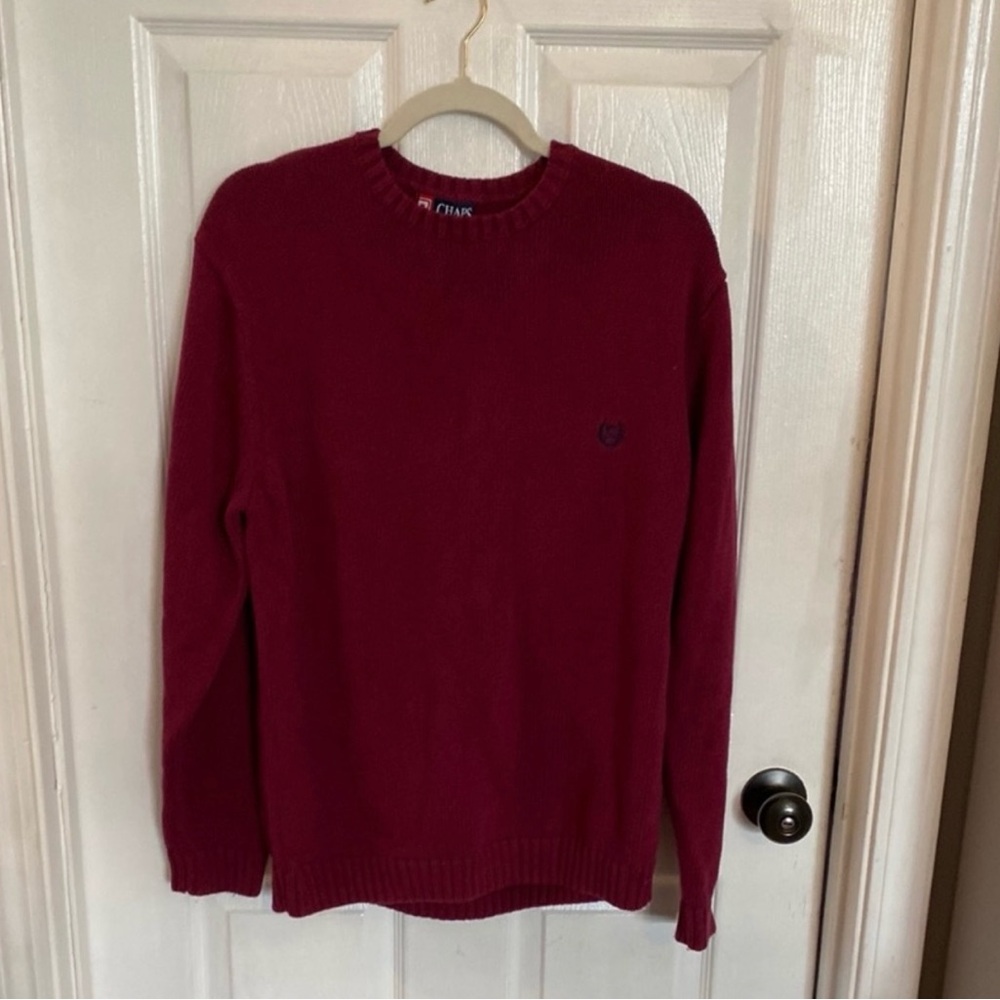 Chaps Burgundy Crewneck Sweater